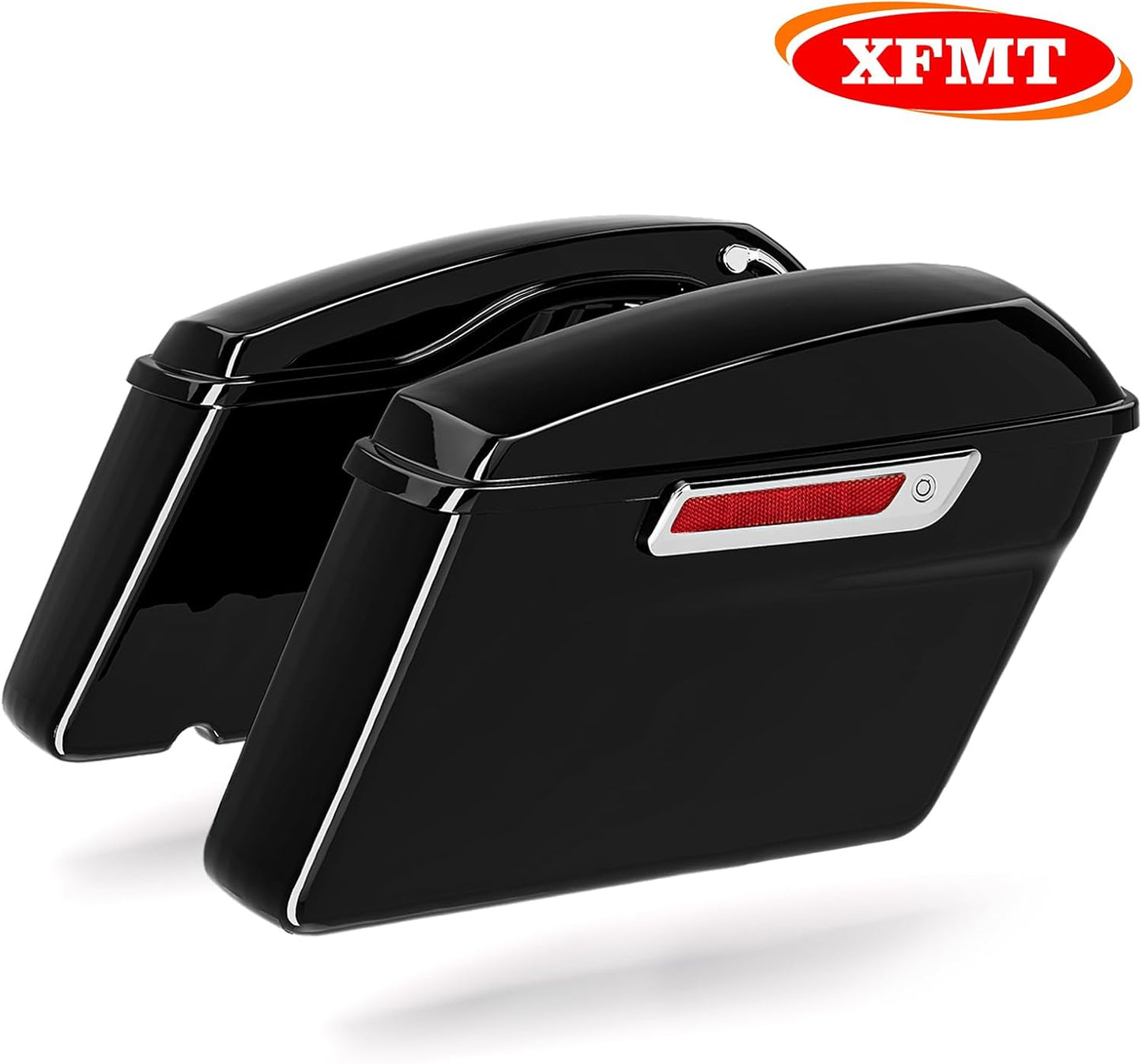 XFMT Motorcycle Hard Saddlebags Vivid Black Saddle Bags Trunk W/Latches For Harley Touring Road King Street Glide Road Glide Electra Glide Ultra Classic 2014-2024