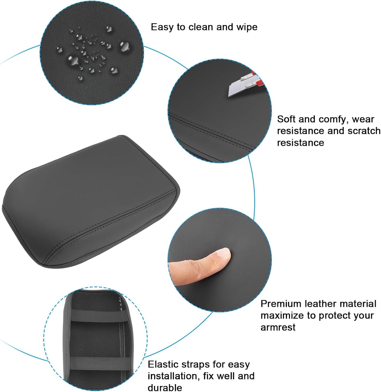 SXCY for 2025 VW Tiguan Armrest Cover for 2025 Volkswagen Tiguan Accessories 2025 Tiguan Center Console Cover 2025 Tiguan Middle Console Cover (Thin Cover with Black Line)