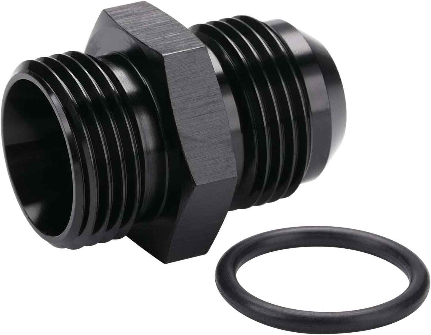 12AN Male Flare to 12AN ORB O-ring Boss Fuel Pump Rail Adapter Fitting Aluminum Black
