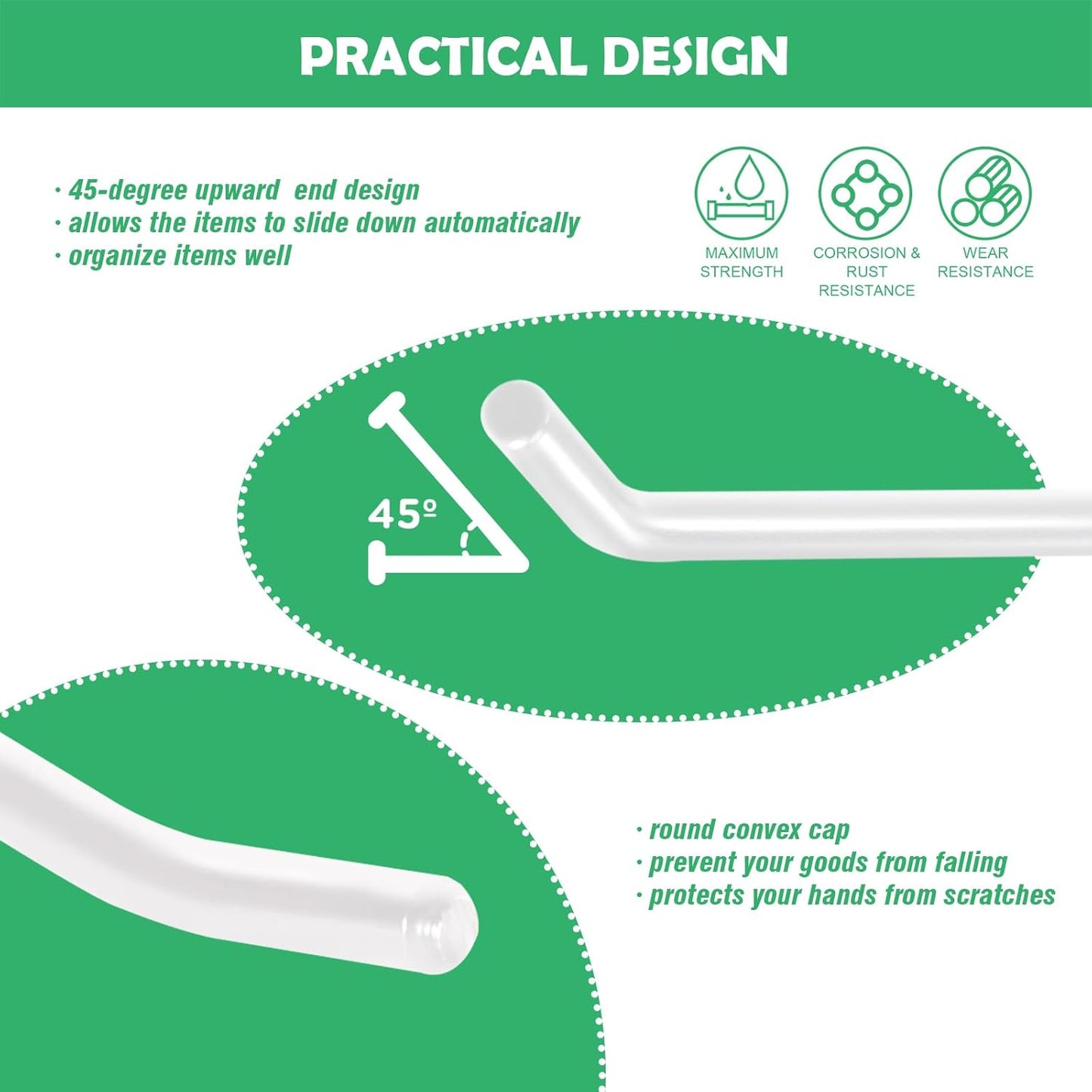 Yuahar Slatwall Hooks 50Pcs 4/6 Inch Slatwall Accessories Heavy Duty Slat Wall Hanging Hooks Panel Display Hooks Pegboard Gridwall Display Hook for Garage Retail Shop (White)