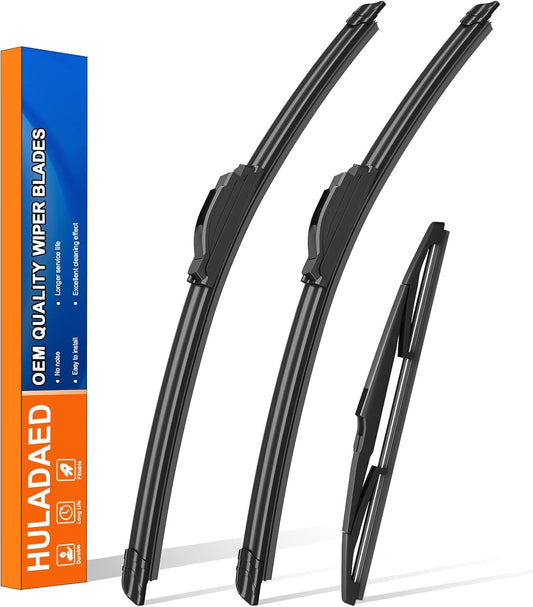 HULADAED® 26'' 16'' 11'' Windshield Wipers Replacement for Hyundai Santa Fe 19-23 Santa Fe XL 19 Elantra GT 18-20 Kia Sorento 16-20 Sportage 17-22,Silicone Front Rear Wiper blades for MY Car(3 PACK)