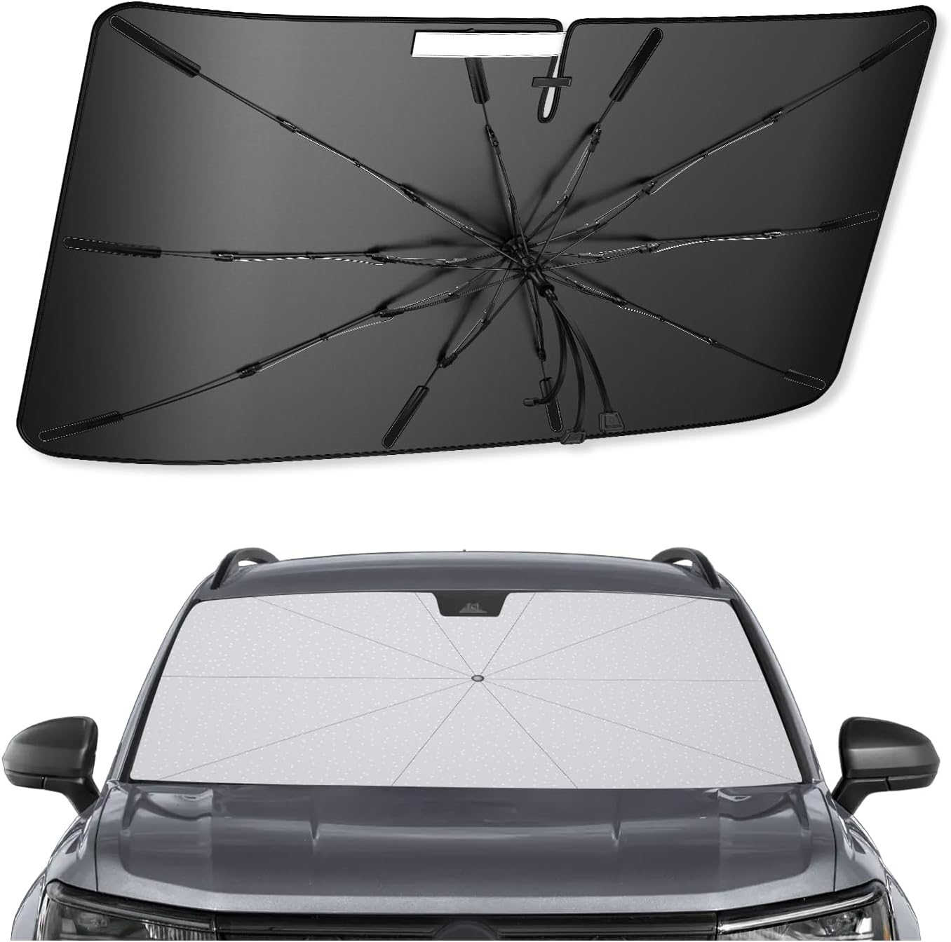 SXCY for 2022-2025 Volkswagen Taos Windshield Umbrella Sunshade [Easier Foldable] for 2025 VW Taos Accessories 2025 Taos Sunshade Umbrella for 2025 Taos Windshield Sun Shade Umbrella