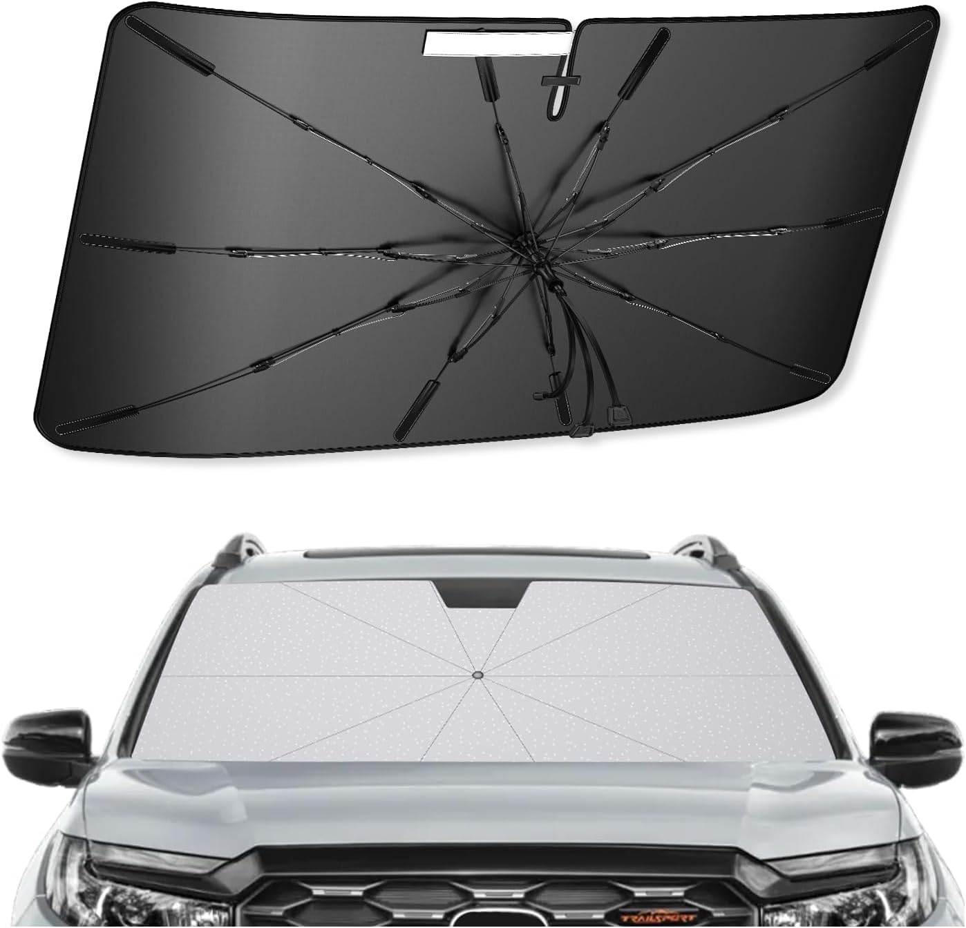 SXCY for 2019-2026 Honda Passport Windshield Umbrella Sunshade [Easier Foldable] for 2026 Honda Passport Accessories 2026 Passport Sunshade Umbrella for 2025 Passport Windshield Sun Shade Umbrella
