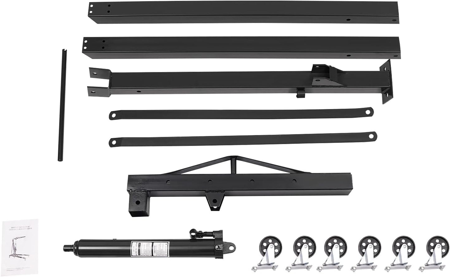 Folding Engine Crane 1 Ton Folding Engine Hoist 2200lbs Heavy Duty Hydraulic Pickup Truck Crane with 6 Iron Caster Wheels for Garage, Workshop - 2 Package