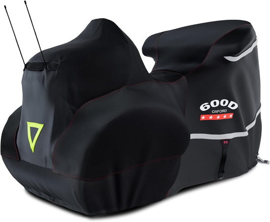 Rosefray Motorcycle Cover with Side+Top Box Heavy Duty 600D Waterproof for Touring Models Harley Davidson Ultra Limited,Road Glide Limited, Gold Wing,Road Master,Indoor & Outdoor Storage Black