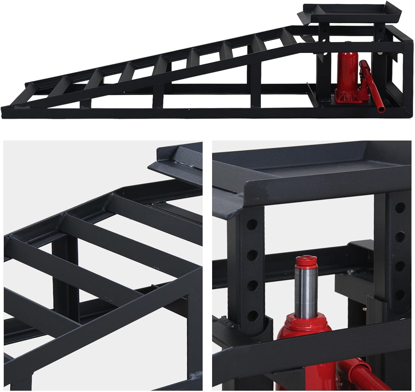 Hydraulic Car Ramps 11000lbs Low Profile Car Lift Service Ramps Truck Trailer Garage,Height Vehicle 2-PCS Black