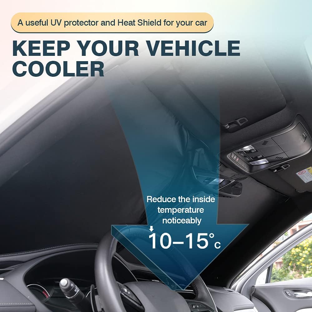 Cartist Windshield Sun Shade Fits for Kia Sorento 2021-2024 2025 2026 Accessories Foldable Car Front Window Sunshade Sun Visor Protector Reflective Cover Block UV Rays & Sun Heat