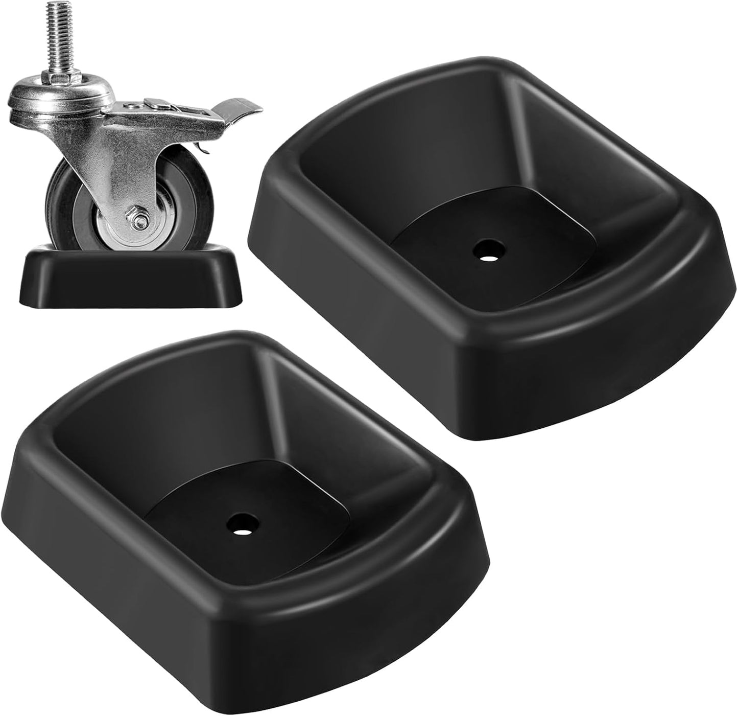 2 Pcs Jack Wheel Chock Rubber Caster Trailer Dock Heavy Duty 6 Inch Stabilizer Single Wheel Stopper Transport for Travel Trailer Cargo Camper Boat Roller Stopper