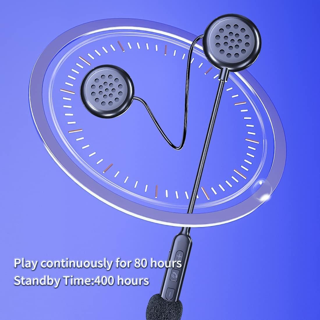 Motorcycle Helmet Bluetooth Headset,Bluetooth Helmet Speakers,Helmet Headphones High Sound Quality System 90 Hours Playing time IP67 Waterproof Ultra Thin Earphone Riding/Skiing