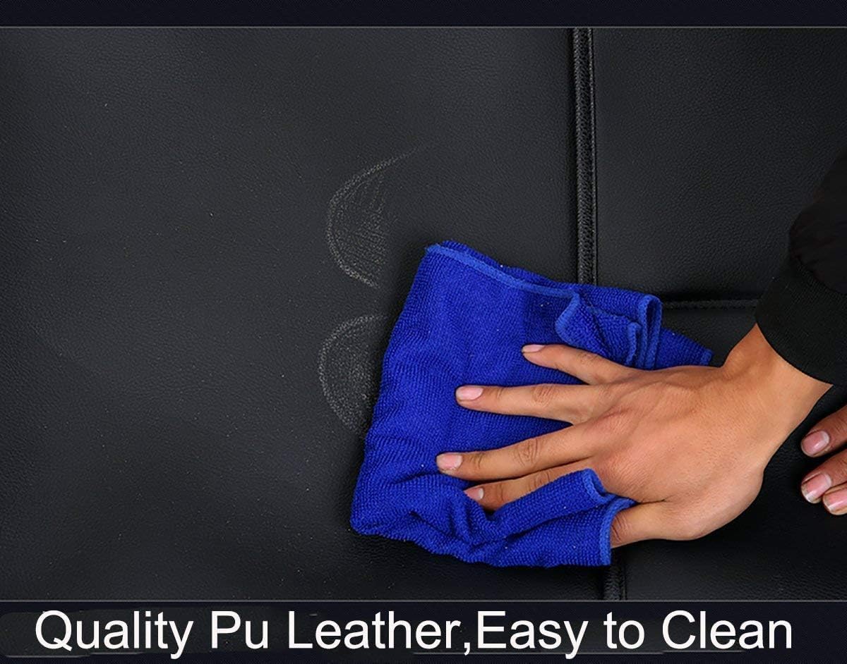 Seat Covers Full Set, Waterproof Leather Seat Covers for Cars, 5 Seats Universal Car Seat Protectors, Black Car Seat Covers Car Seat Cushions Fit for Most Cars (Black-red)