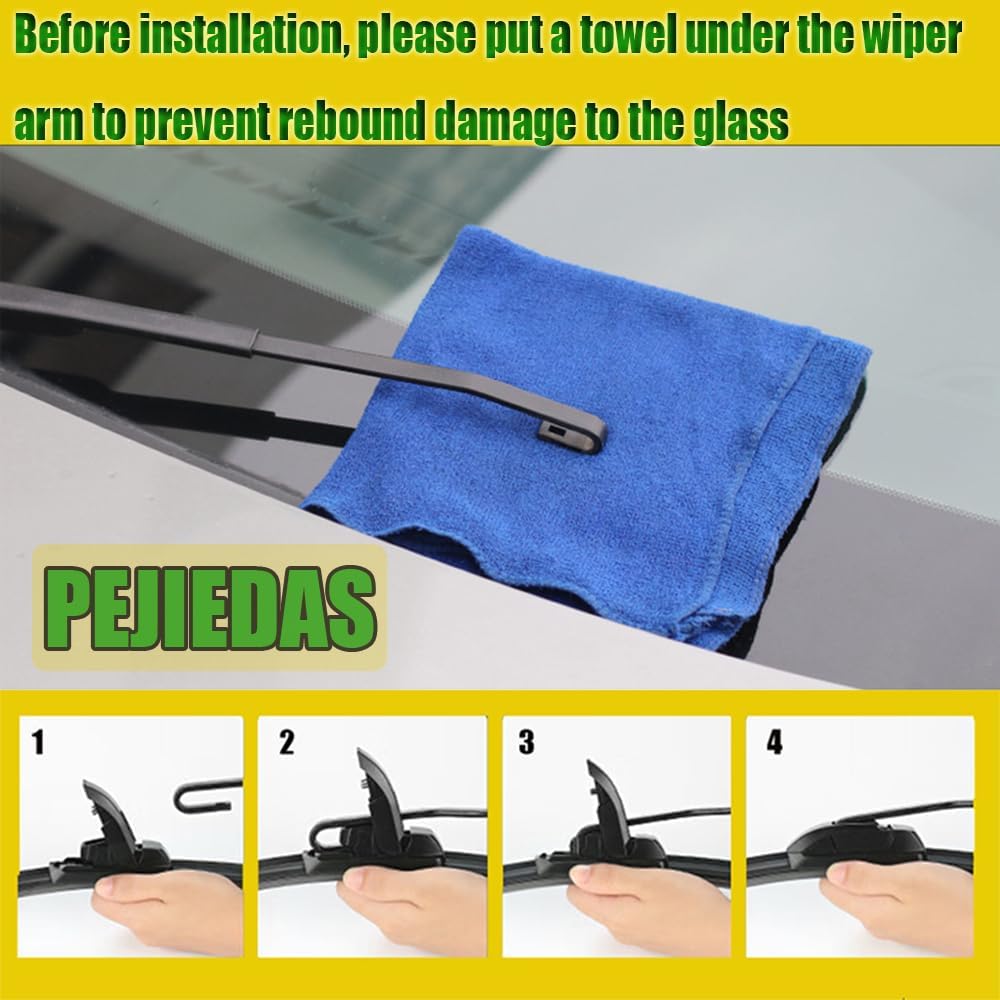 OEM Quality Front Wiper Blades, Replacement for 2013-2018 Hyundai Santa Fe,2008-2013 Nissan Rogue, OE Original Style (26 Inch + 14 Inch Front Wiper Blades)