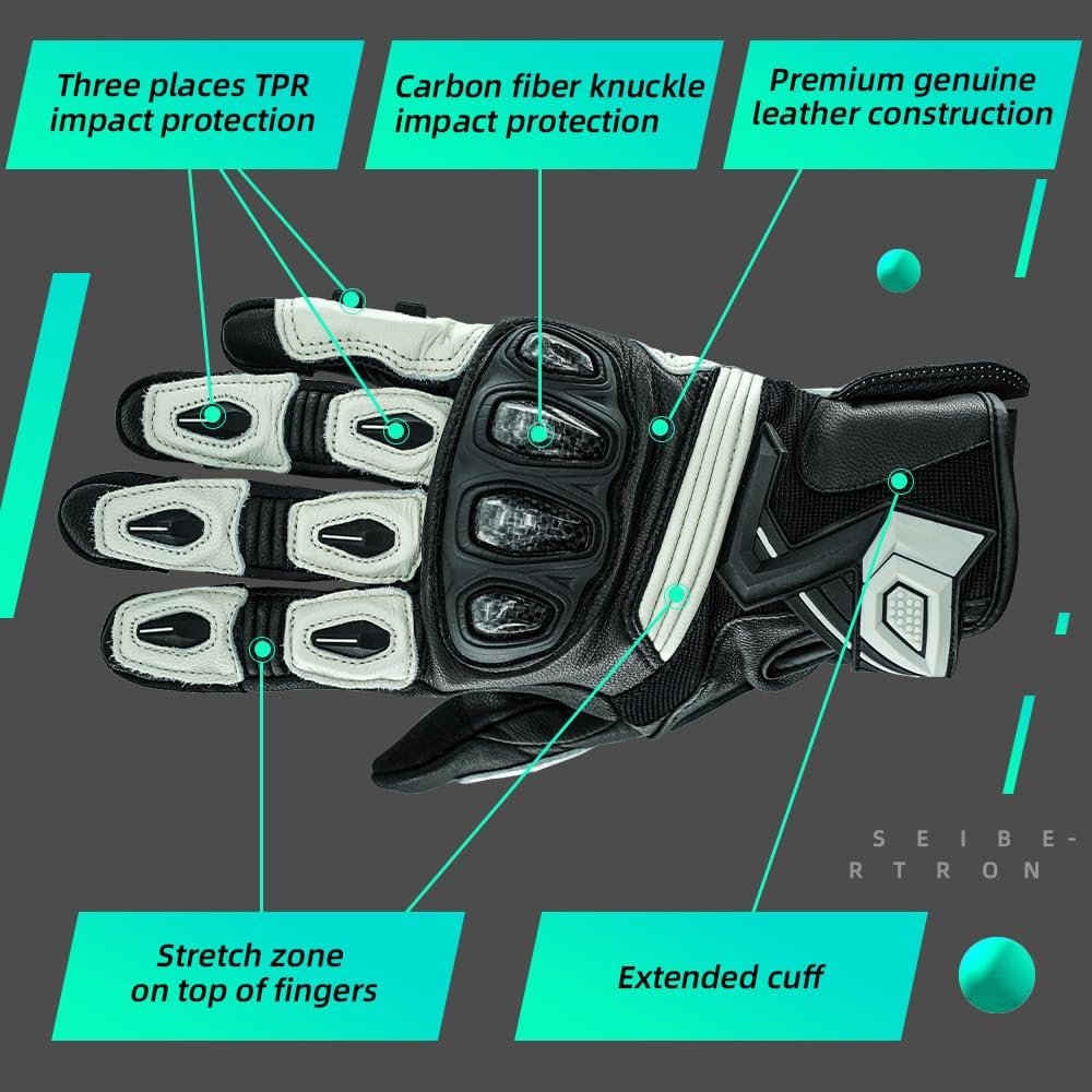 Seibertron SPS Series Touchscreen Motorcycle Motocross BMX ATV MTB Bicycle Cycling Full or Half Finger Gloves Adult and Youth