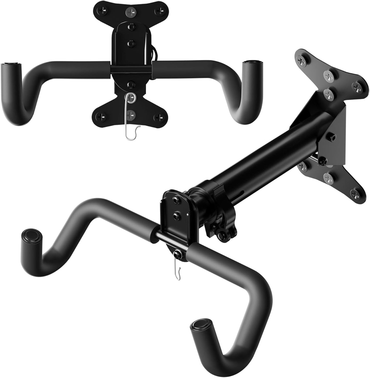 Bike Wall Mount Hanger - Adjustable Horizontal Bicycle Storage Rack for Garage and Home - Metal Hook Holder for Road, Mountain, and Hybrid Bikes（2 Pack）