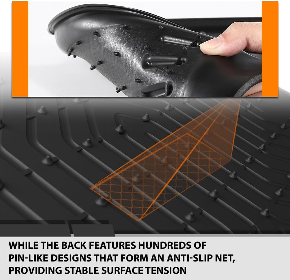 G-Plus Floor Mats for Tesla Model Y 2020 2021 2022 2023 2024(Fit 5-Seat,NOT Fit 7-Seat) TPE Custom Fit All Weather Full Cover Protection Floor Liners 1st & 2nd Row Model Y Car Mats