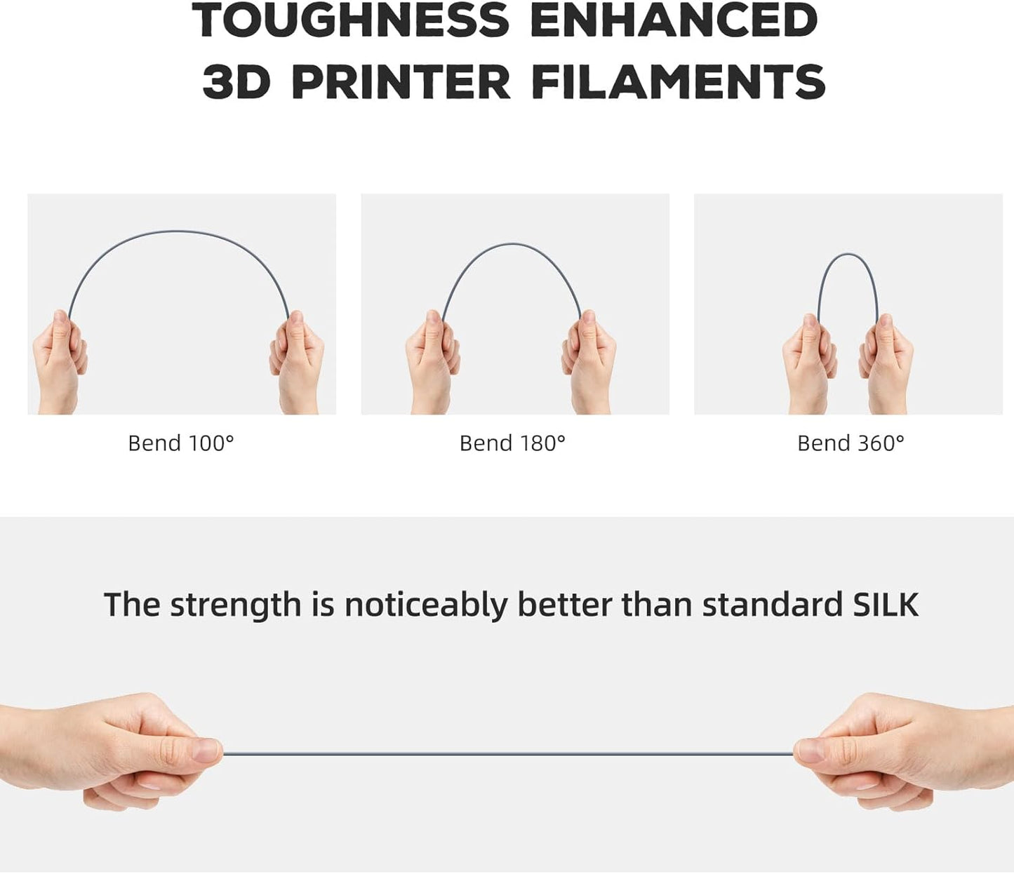 FLASHFORGE PLA Filament 1.75mm, 3D Printer Filament 1kg (2.2lbs) Spool, Dimensional Accuracy +/- 0.02mm, 3D Printing Filament Easy to Use and Fits for Most FDM 3D Printers (Grey)