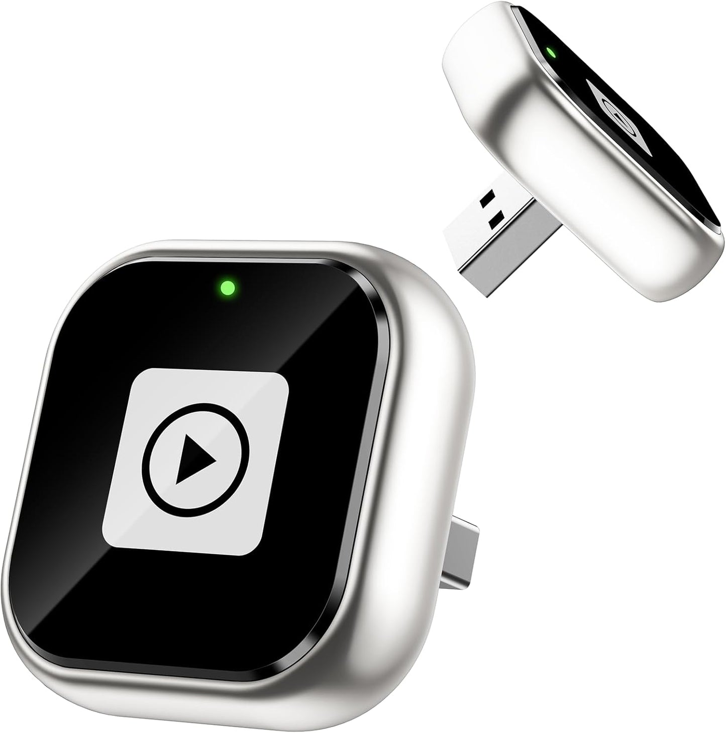 ENOMIR Wireless CarPlay Adapter 2025 Upgrade, Plug & Play CarPlay Adapter Wired to Wireless, Mini USB Design, Fast Auto-Connect, No Delay, Compact Design for iPhone & Android, Matte Silver