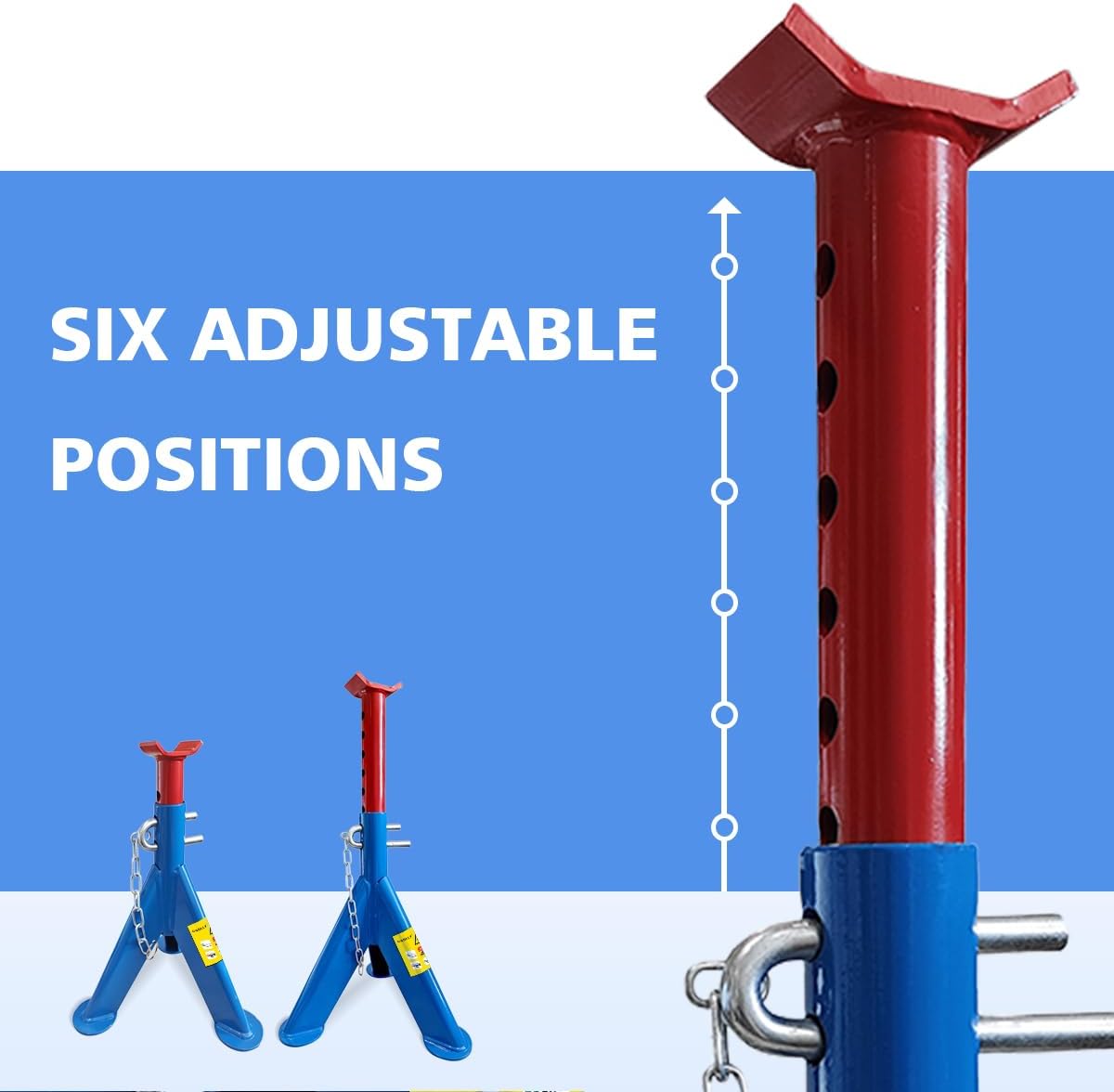 Jack Stands 3 Ton (6600 LBs) Lifting Car Stand with Security Locking Pins, Fit Use for Cars Automotive Sedans, RV, SUV, MPV, 2 Packs