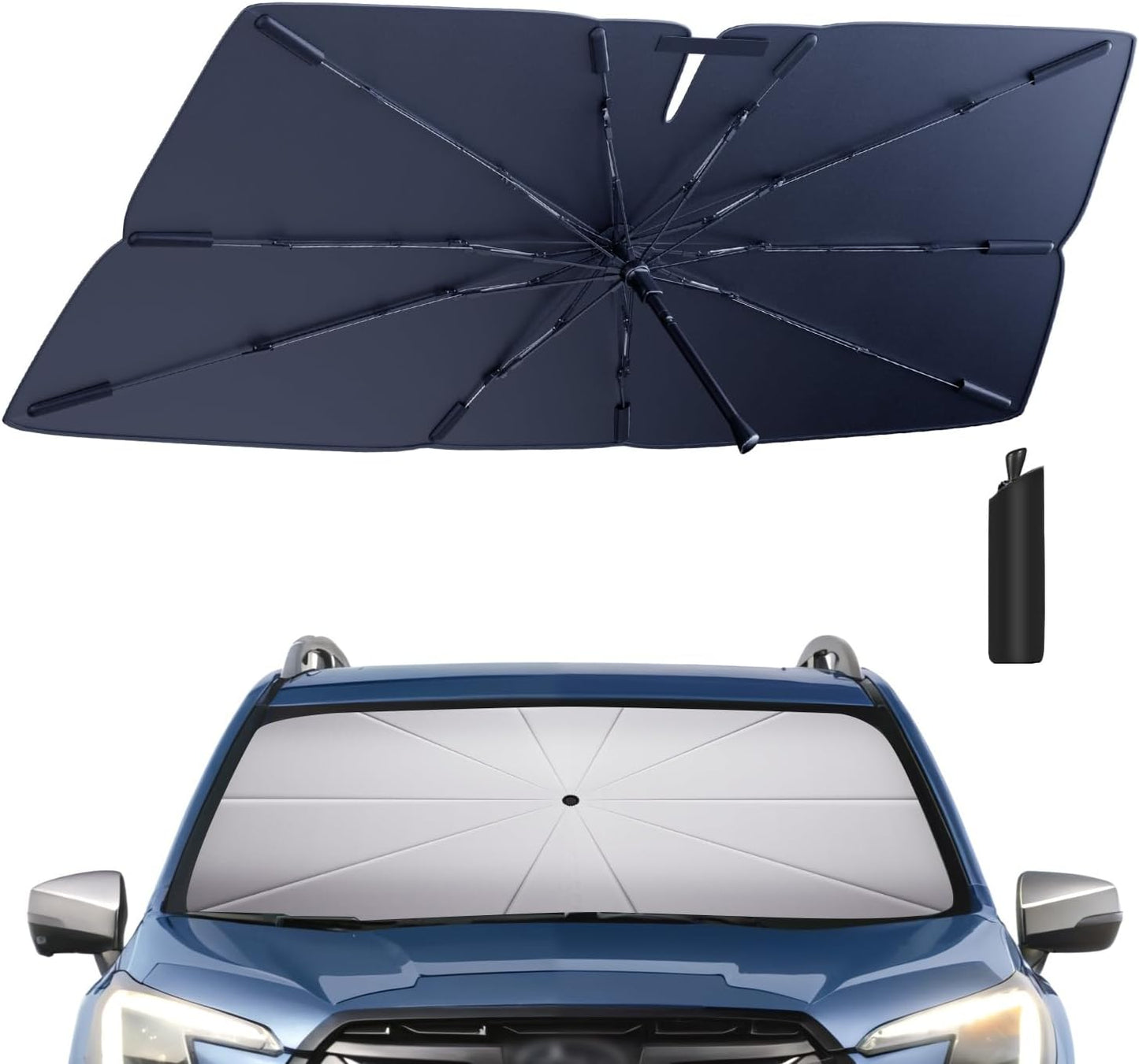 Windshield Sun Shade Umbrella: for Subaru Forester-2019-2024 2025- Front Custom Car Window Shades - Foldable Forester Sunshades Block UV Keep Cool
