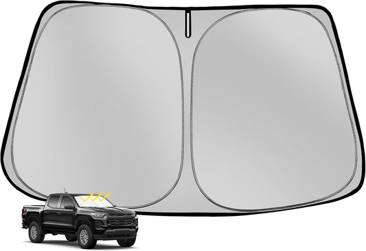 Windshield Sun Shade for 2023-2025 Che-vro-let/Chevy Colorado Foldable Sun Sunshade for Car Front Window Blocks UV Rays and Heat Automotive Interior Protector Custom Fit Accessories