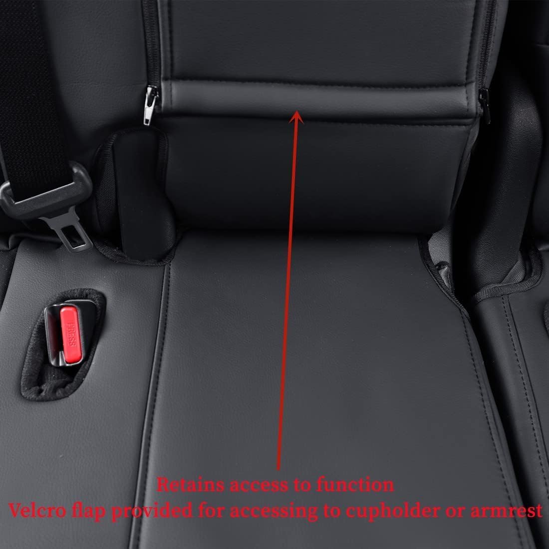 coverdream Custom Fit Camry Car Seat Covers for 2025 Toyota Camry LE,SE,Full Coverage Waterproof Leather Seat Protector(Full Set,Black/Red)