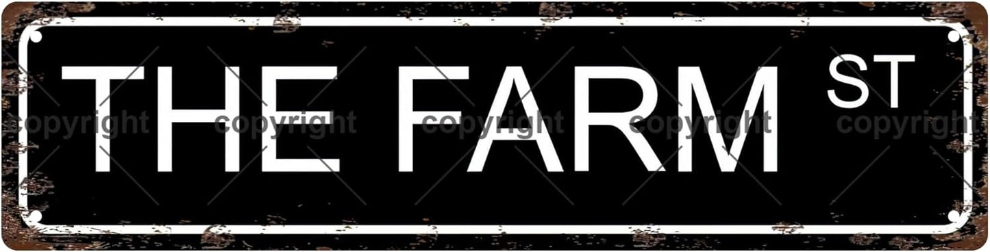 THE FARM ST Vintage Metal Tin Sign, Street Sign, Home Decor, Room Decor, Wall Decor, Bathroom Decor, Bar Decor, Cafe Decor, Garage Decor, 16 x 4 Inch