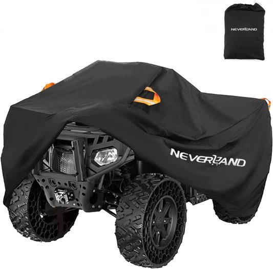 NEVERLAND ATV Cover - Waterproof Heavy Duty 4 Wheeler Quad Cover - All Season Weather Proof Outdoor UV Protection for Polaris Yamaha Suzuki Honda (Black XXXLarge)