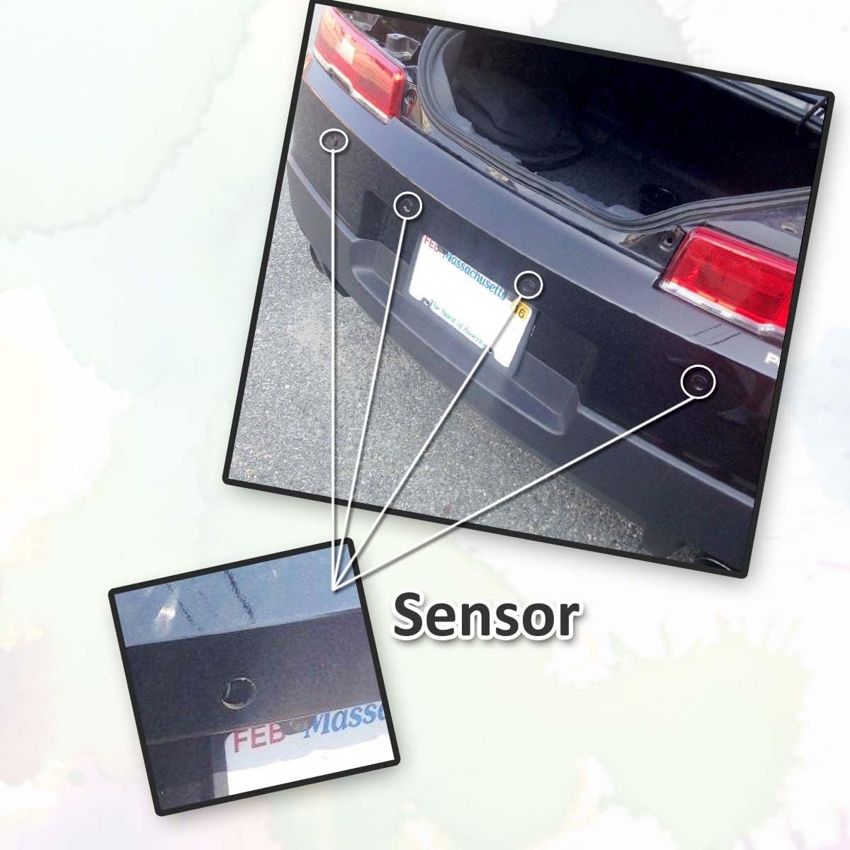 ZONETECH Parking Sensors LED Display Car Reverse Backup Radar System (2 Pack)