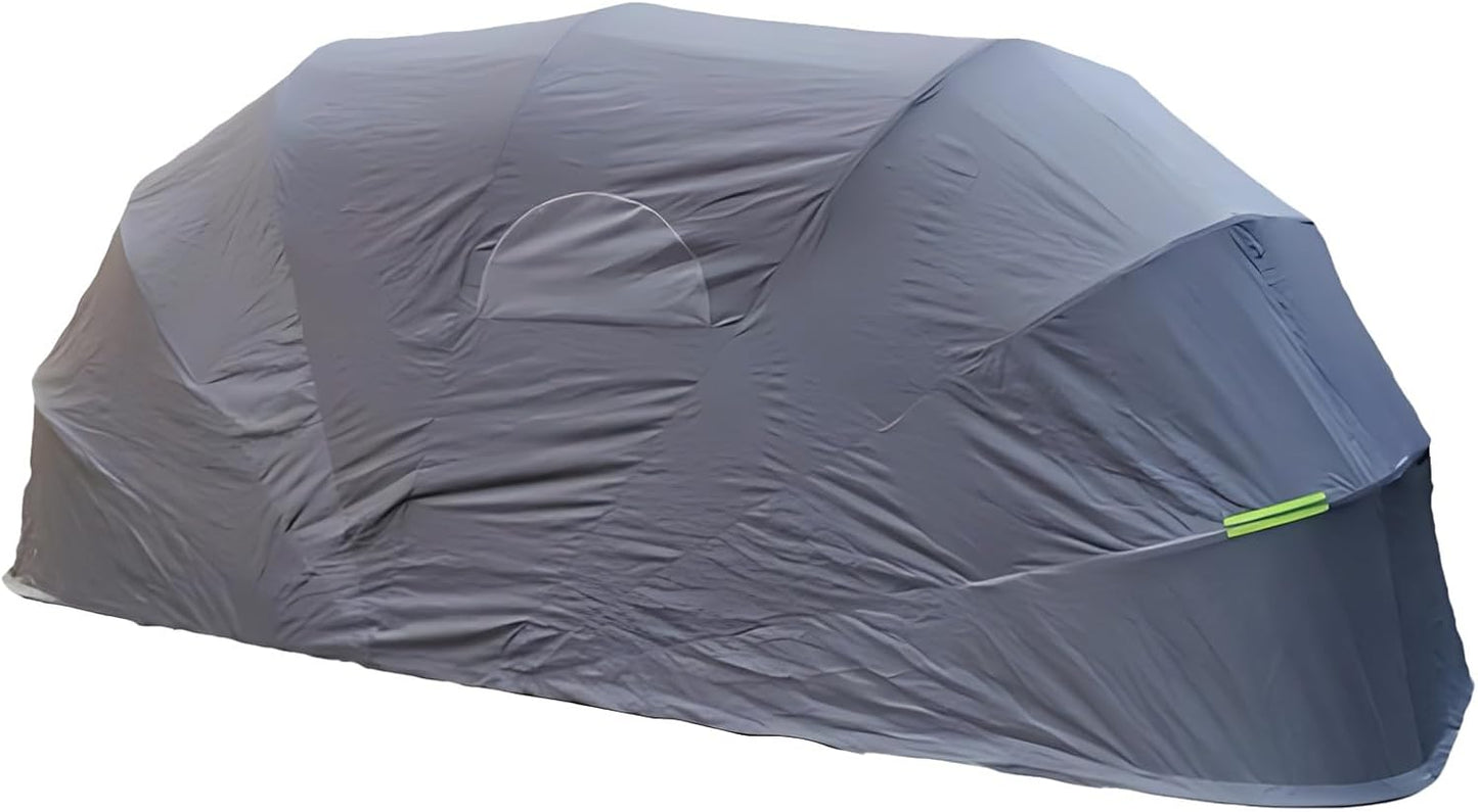 Car Port Portable Storage Shed Carport Canopy Carports Metal Carport Round Style Outdoor Storage Shed Lockable for Automotive Use Anti-Snow Waterproof(Gray)