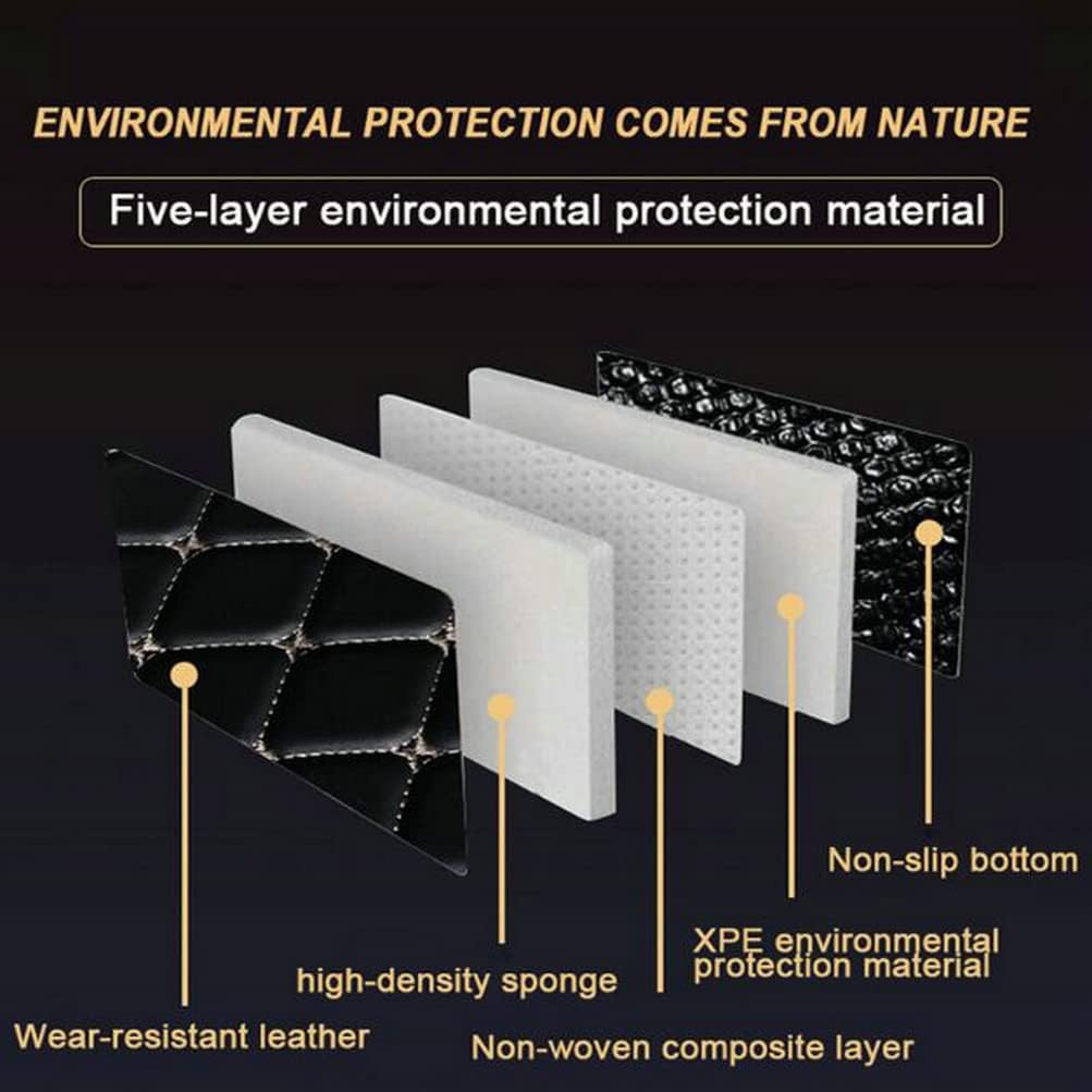 TAHALICustom Colors Car Floor Mats Black Pink for 99.9% Sedan SUV Sports， All-Weather Liners Car Floor mat，Luxury Leather Automotive Floor Mats (Black Orange Mats,3D Floor Mats)