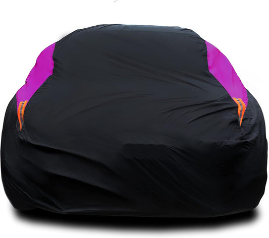 MORNYRAY Waterproof Car Cover All Weather Snowproof UV Protection Windproof Outdoor Full car Cover, Universal Fit for Sedan (Fit Sedan Length 194-206 inch, Purple)