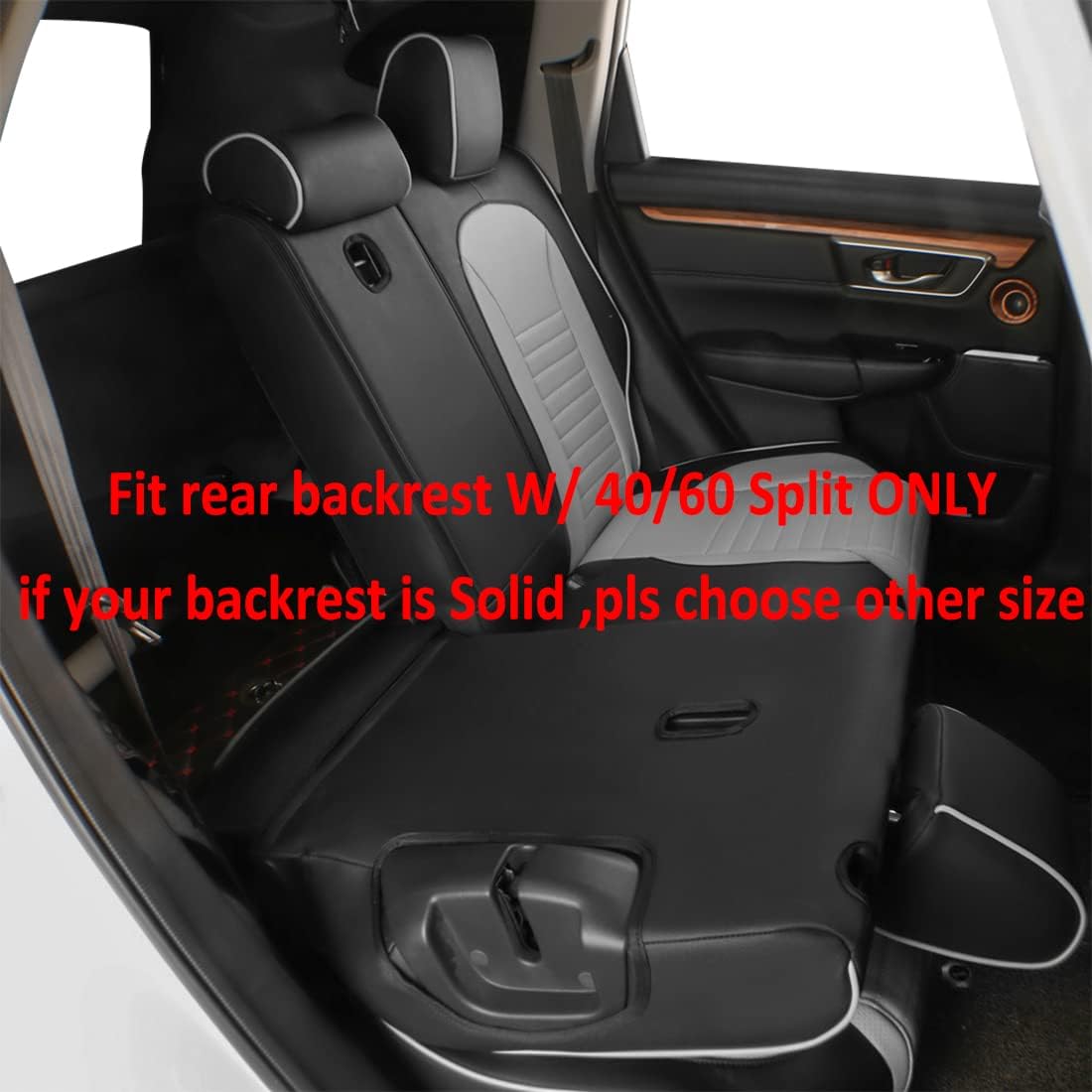 EKR Accord Car Seat Covers for Cars Honda Accord EX,EX-L,Sport,Sport SE,Touring 2017,Rear Row W/Split,Car Seat Covers Full Set,Leather Seat Covers Front Seats & Back-Leather(Black/Gray)