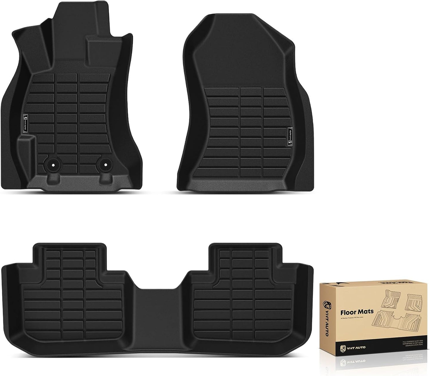 YHTAUTO Floor Mats Fit 2014-2018 Subaru Forester, TPE All Weather Car Mats Waterproof Anti-Slip Odorless Floor Liner, Interior Car Accessories Front & 2nd Row Liner