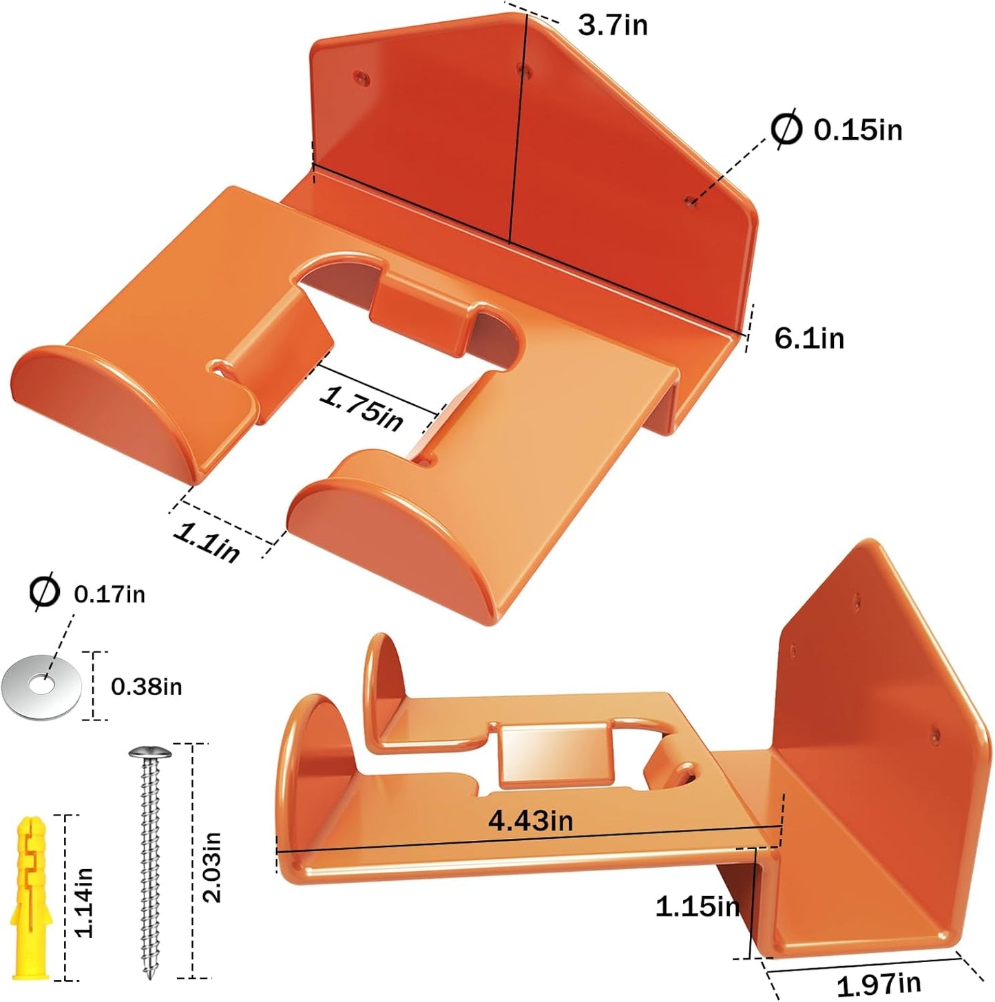Weedeater Hanger Wall Mount Garage Organizer Trimmer Rack for Garage Wall, String Trimmer Hanger Heavy Duty Weed Wacker Hooks 2 Pack