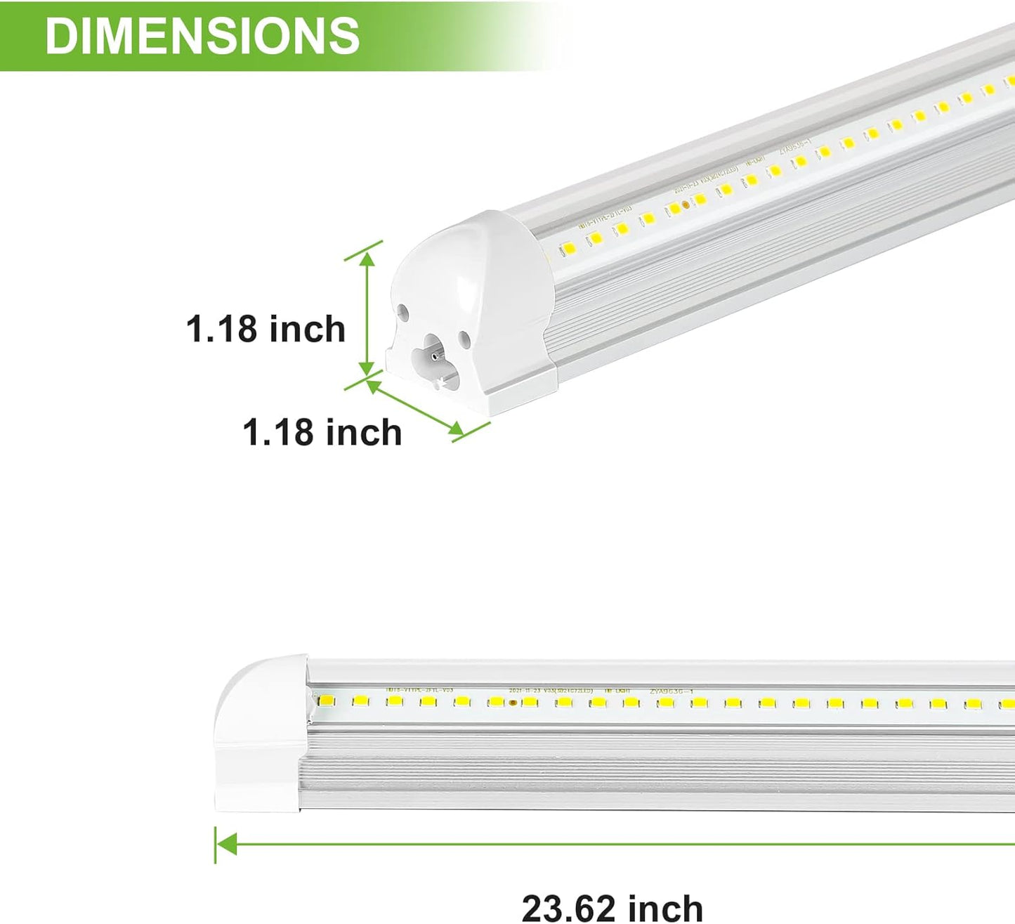 hykolity 30W 2FT LED Shop Light, 3500lm 6500K Super Bright White, Linkable Ceiling Light Fixture, V Shape Integrated T8 LED Tube Light with Built-in ON/Off Switch for Workbench, Cabinet, ETL, 4 Pack