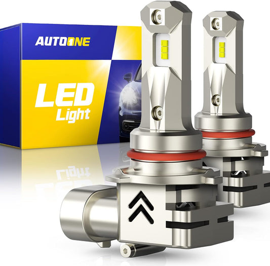 AUTOONE Upgraded 9005 LED Bulbs 22000 Lumens for High Beam, 600% Brighter 6500k White Wireless Plug and Play Canbus Ready Automotive Light Bulb Replacement for Halogen