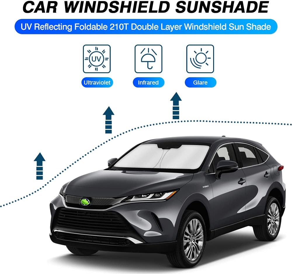 KUST Car Windshield Sun Shade for 2021-2024 Toyota Venza Accessories Sunshade Window Sun Visor Protector Foldable Blocks UV Rays Keep Your Car Cool