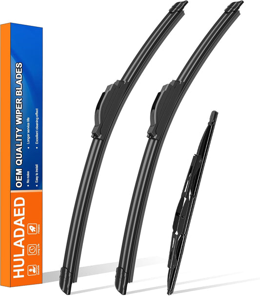 HULADAED® 21''+21''+11'' Windshield Wipers Replacement for Jeep Grand Cherokee 2004-1999,Silicone Front Rear Wiper blades for MY Car-All Weather & Quiet(3 PACK)
