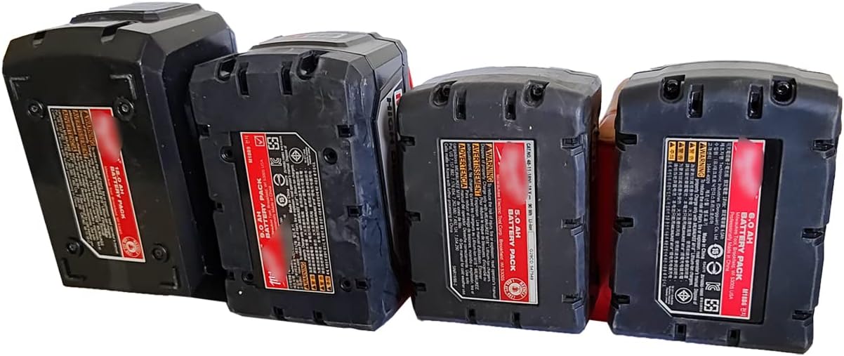 2Pcs Battery Holder 4 Slot Bulk Battery Garage Organizer Mount Fit for Milwaukee M18 Battery