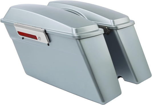 Green-L Silver Hard Saddlebags Fit for Harley Touring Electra Street Road Glide King 1994-2013