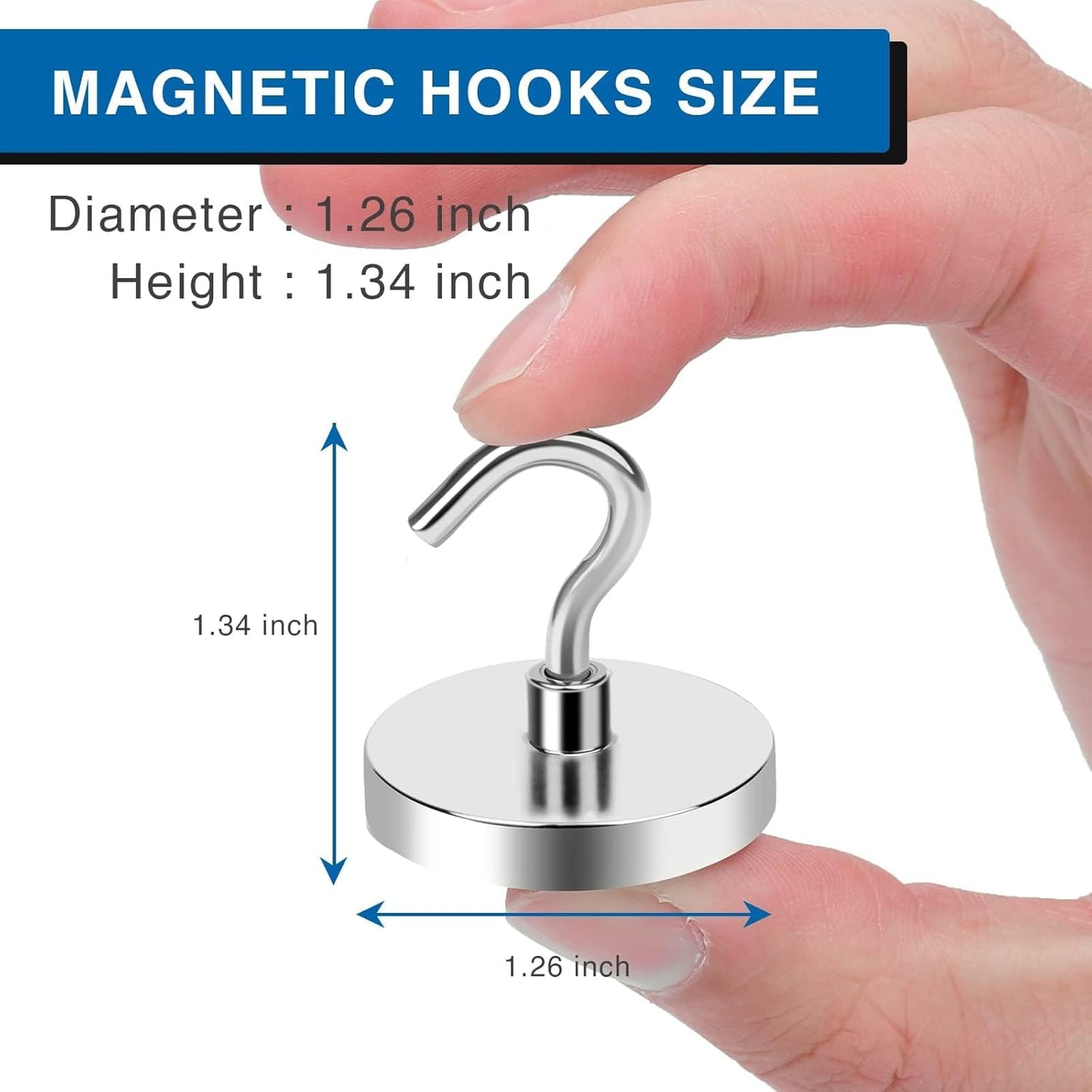 LOVIMAG Magnetic Hooks for Cruise Cabins, 110lbs Magnetic Hooks for Classroom, Strong Magnets with Hooks for Hanging, Neodymium Magnet Hooks for Fridge, Ceiling, Locker, Camper, Travel-25 Pcs