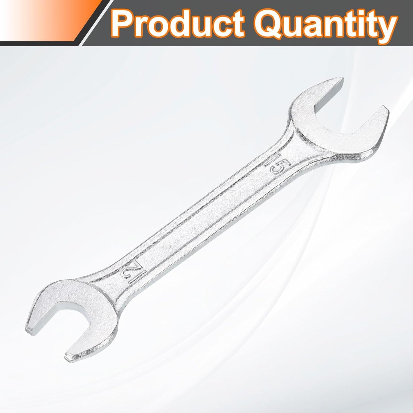 HARFINGTON Double Open End Wrench 12mm x 15mm Metric 15 Degree Offset Angle Small Flat Head Wrench Galvanizing Open Ended Spanner for Automotive Repair Furniture Assembly