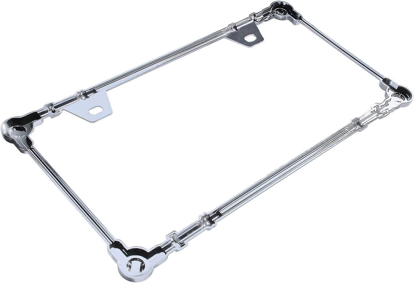 3D Chrome License Plate Frames, Pure Zinc Alloy Metal (Screw Pattern)