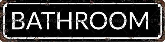 BATHROOM Vintage Metal Tin Sign, Street Sign, Home Decor, Room Decor, Wall Decor, Bathroom Decor, Bar Decor, Cafe Decor, Garage Decor, 16 x 4 Inch