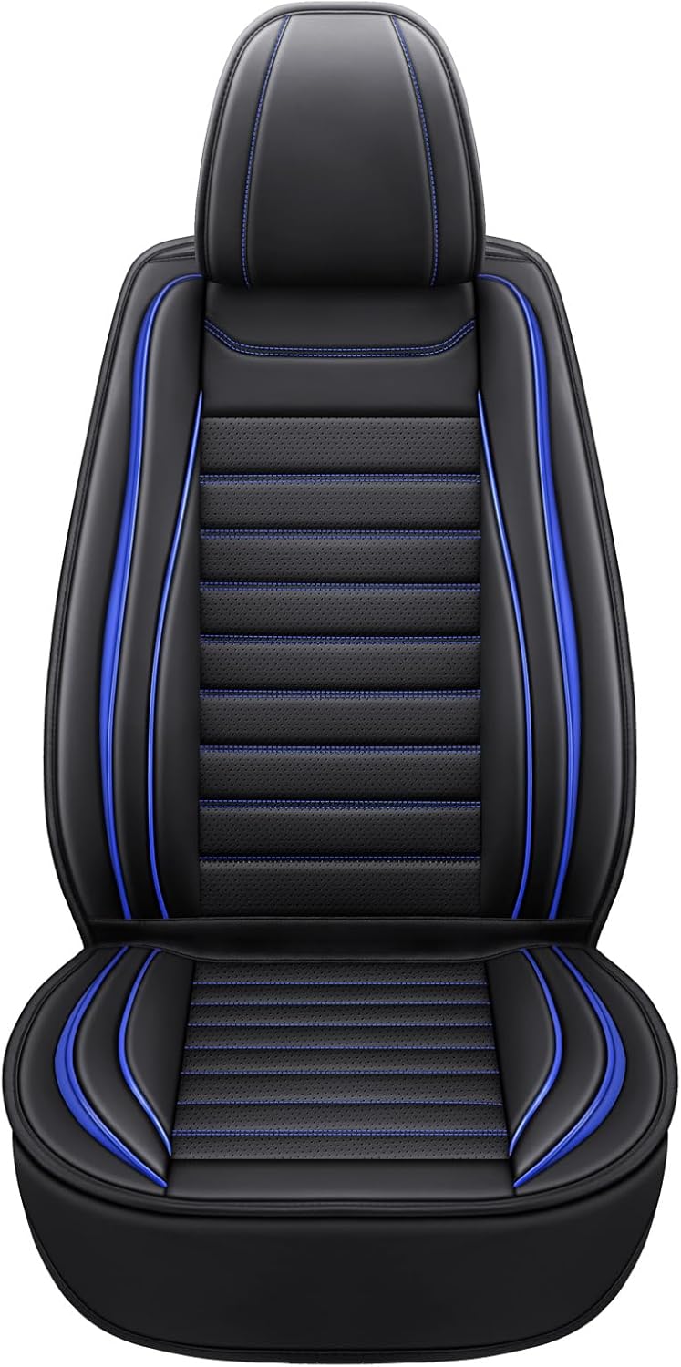 Leather Car Seat Covers Full Set, Universal Faux Leather Car Seat Covers 5 Seats, Automotive Seat Covers for Most Sedans SUVs Trucks, Front and Rear Seat Covers,Wine Red