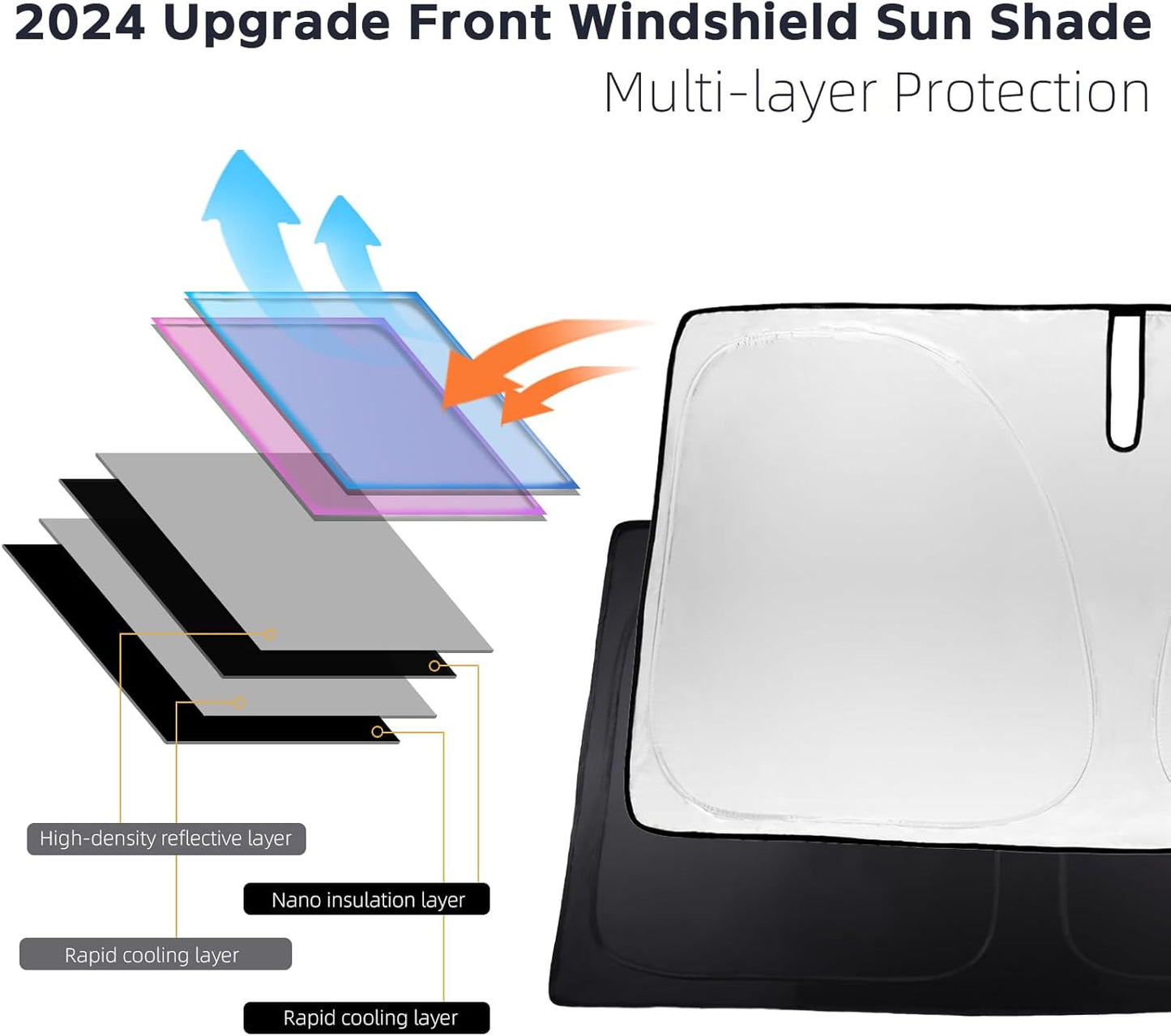 Sunshade Windshield Sun Shade Custom Fit for 2023-2026 Lexus RX Windshield Cover for Lexus RX350 RX450 RX450H RX350H Front Window Sun Visor Shield 240T Reflective Foldable Protector Car Accessories