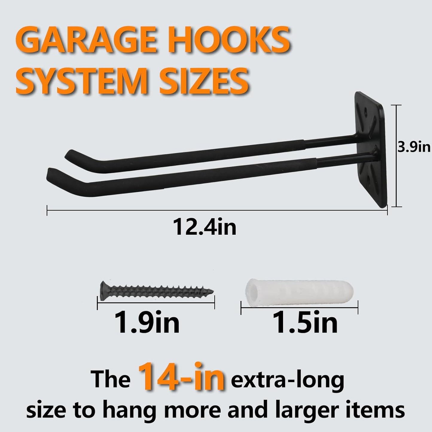 Folding Chair Rack, Heavy Duty Garage Wall Mount Organizer and Holder, Multi-Use Storage Hooks for Chairs, Ladders, Garden and Yard Tools, Durable Metal Utility Hangers (2 Pack)