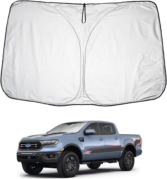 LUWU 2023-2024 Ford Ranger Windshield Sun Shade - Blocks UV Rays, Front Window Sunshade