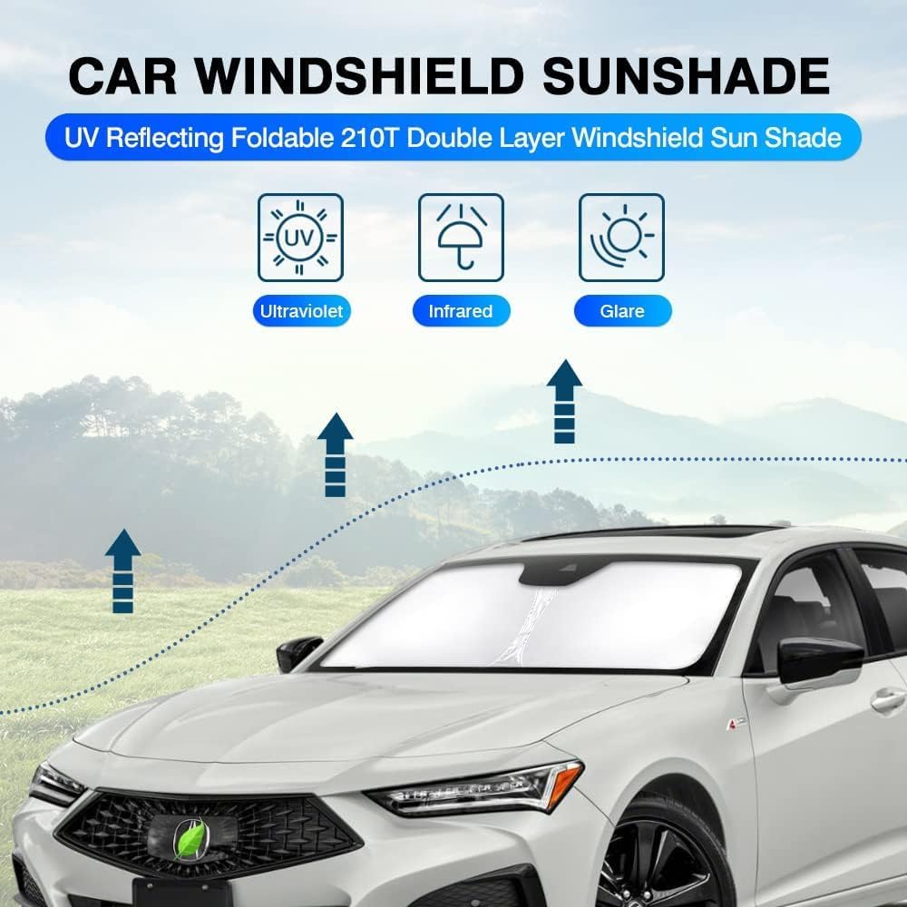KUST Windshield Sun Shade for 2021-2025 2026 Acura TLX Sedan Accessories Sunshade Window Sun Visor Protector Foldable Blocks UV Rays Keep Your Car Cooler