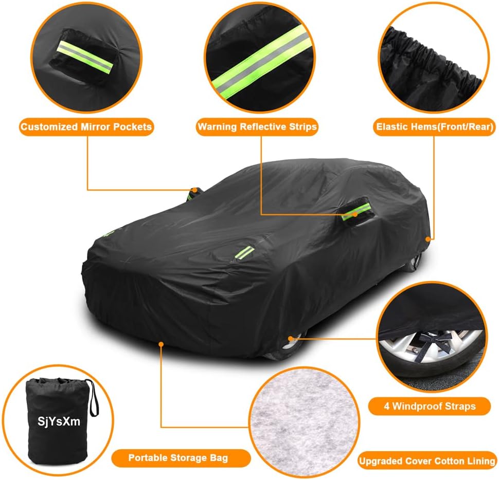 Upgraded Car Cover Compatible with BMW X4(2014-2025) X3(2003-2025) SUV, Waterproof Snow Rain Sun Cover with Cotton Lining, Outdoor Indoor All Weather Car Cover Car Protection for X3 X4 X3M X4M