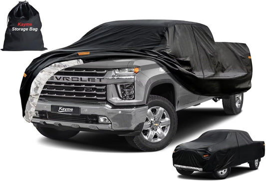 Kayme Truck Cover Custom Fit Chevrolet Silverado 3500HD(2020-2025) Regular Cab LB. Full Exterior Heavy Duty Outdoor Pickup Truck Car Cover Waterproof All Weather.Car Tarp for Sun Dust Protection.